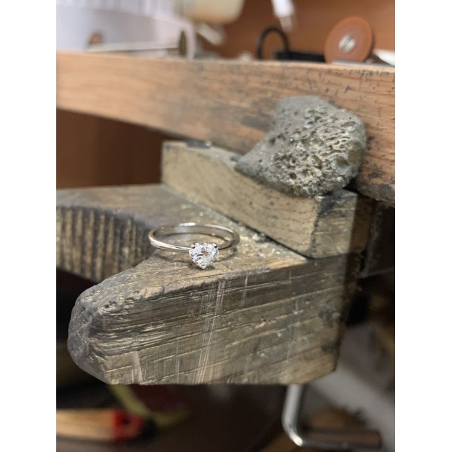 Classic Heart Diamond Solitaire Ring Rose Gold - Photo 4