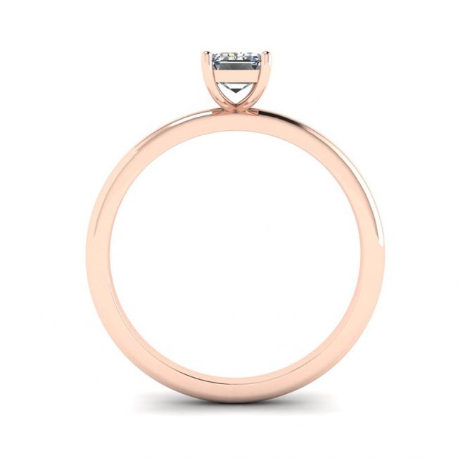Emerald Cut Diamond Ring Rose Gold - Photo 1