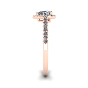 Heart Diamond Halo Engagement Ring Rose Gold - Photo 2
