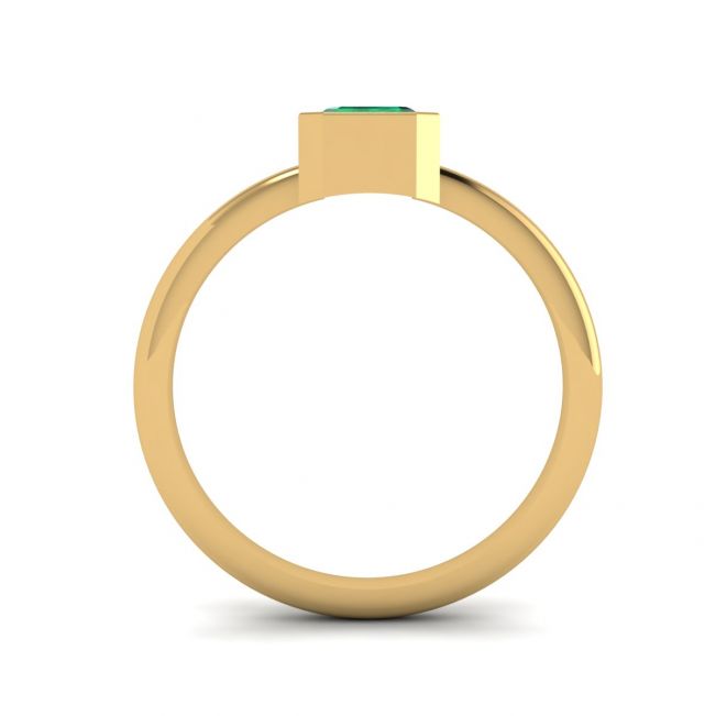 Stylish Square Emerald Ring in 18K  Yellow Gold - Photo 1
