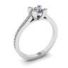 Designer Ring with Round Diamond and Pave, Image 4