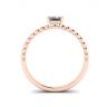 Bearded Ring with Emerald Cut Diamond Rose Gold, Image 2