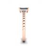 Bearded Ring with Emerald Cut Diamond Rose Gold, Image 3