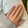 Emerald Cut Diamond Ring with Side Diamonds Rose Gold, Image 5