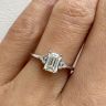 Emerald Cut Diamond Ring with Side Diamonds Rose Gold, Image 6