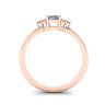 Emerald Cut Diamond Ring with Side Diamonds Rose Gold, Image 2