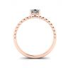 Beaded Band Pear Cut Engagement Ring Rose Gold, Image 2