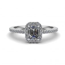 Emerald Cut Diamond Ring with Halo