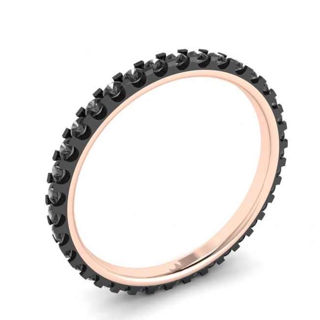 Black Diamonds Pave Eternity Ring Rose Gold - Photo 3