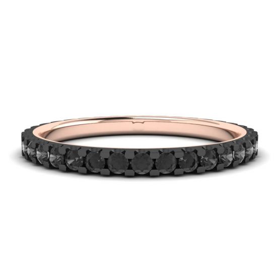 Black Diamonds Pave Eternity Ring Rose Gold, Enlarge image 1