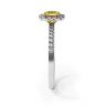 Cushion 1/2 ct Yellow Diamond Ring with Halo, Image 3
