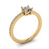White Diamond Side Pave Ring 18K Yellow Gold, Image 4
