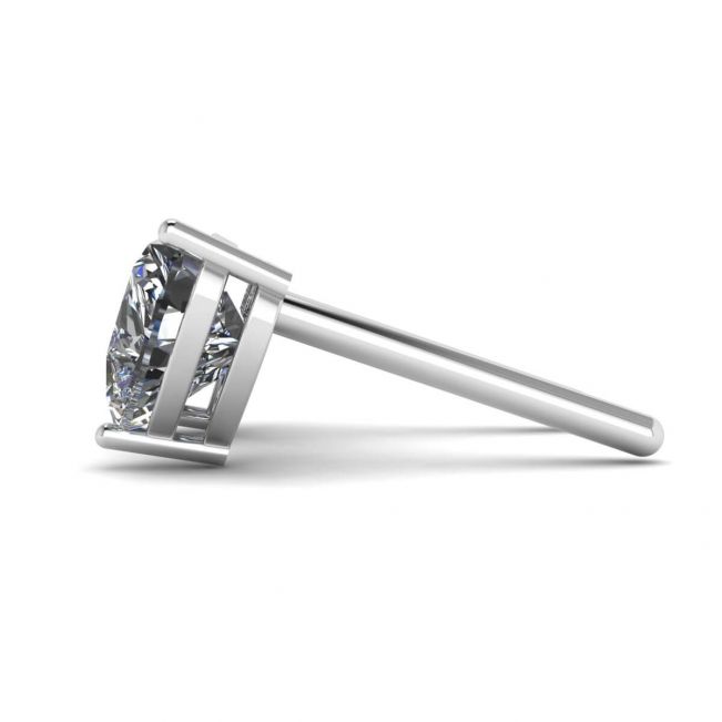 Heart Shape Diamond Stud Earrings White Gold - Photo 1