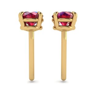Sapphire Stud Earrings with Detachable Diamond Halo Jacket Yellow Gold - Photo 1
