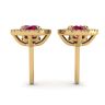 Ruby Stud Earrings with Detachable Diamond Halo Jacket Yellow Gold, Image 2