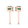 Emerald Stud Earrings in Rose Gold, Image 2