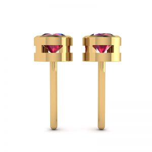 Ruby Stud Earrings in Yellow Gold - Photo 1