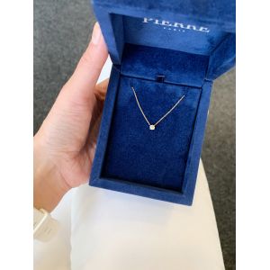 Classic Solitaire Diamond Necklace on Thin Chain Yellow Gold - Photo 3