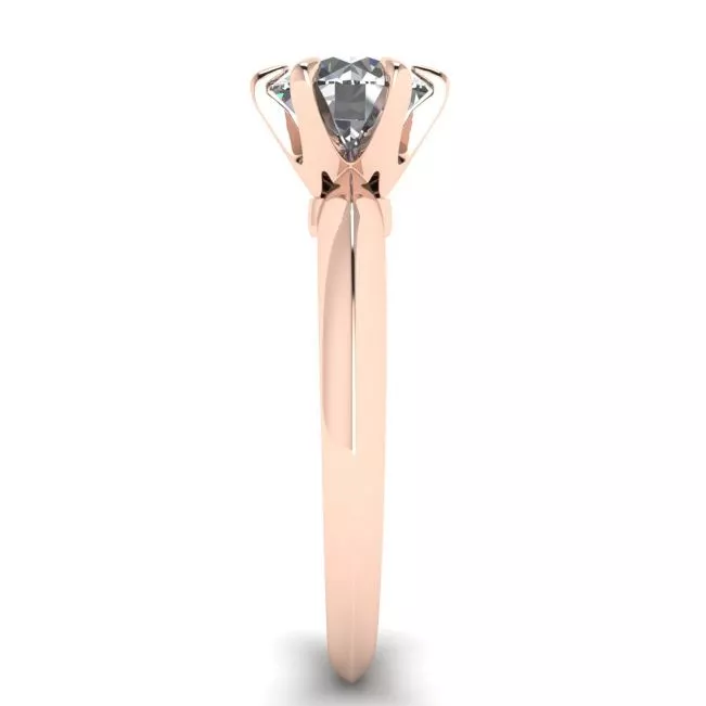 Round Diamond 6-prong engagement ring in Rose Gold - Photo 2