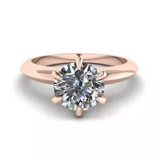 Round Diamond 6-prong engagement ring in Rose Gold