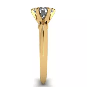 Round diamond 6-prong engagement ring in Yellow Gold - Photo 2