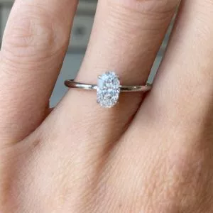Classic Oval Diamond Solitaire Ring Yellow Gold - Photo 4