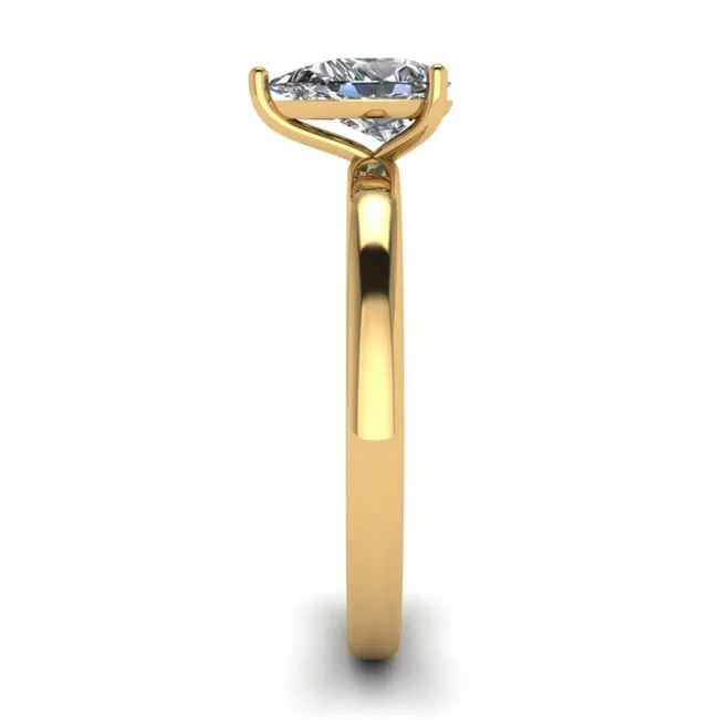 Classic Pear Diamond Solitaire Ring Yellow Gold - Photo 2
