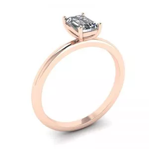 Emerald Cut Diamond Ring Rose Gold - Photo 3