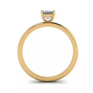 Emerald Cut Diamond Ring Yellow Gold - Photo 1
