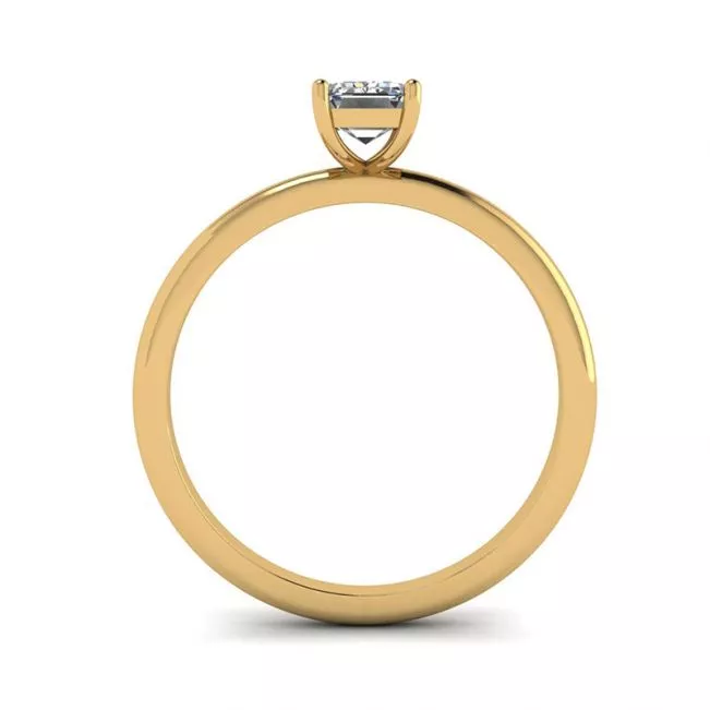 Emerald Cut Diamond Ring Yellow Gold - Photo 1