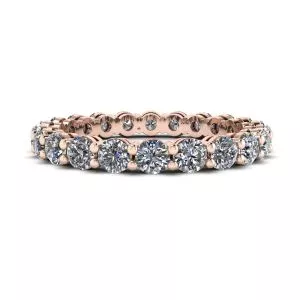 Classic 3 mm Diamond Eternity Ring Rose Gold
