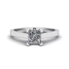 Princess Cut Diamond Ring in 18K White Gold