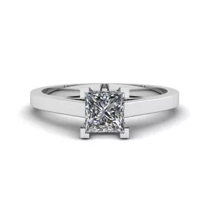 Princess Cut Diamond Ring in 18K White Gold
