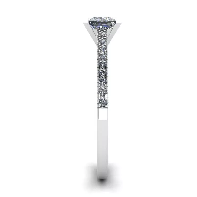 Princess Cut Scalloped Pave Engagement Ring - Photo 2
