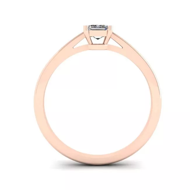 Classic Emerald Cut Diamond Solitaire Ring  Rose Gold - Photo 1