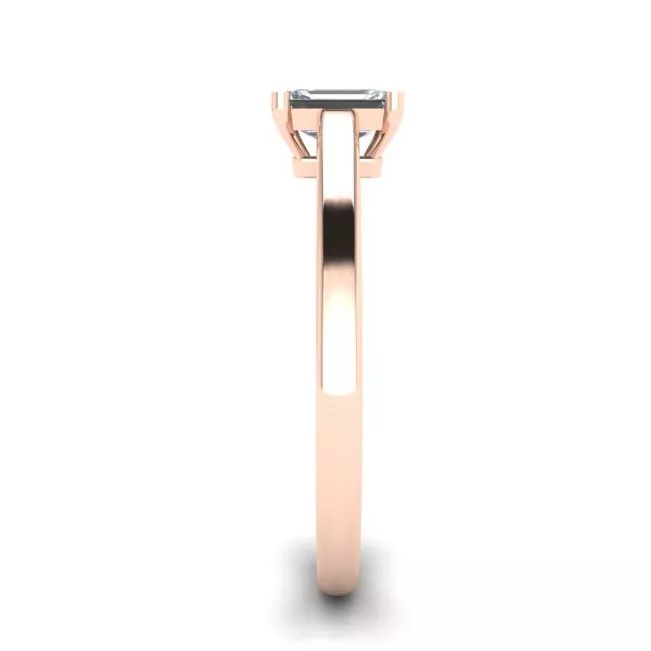 Classic Emerald Cut Diamond Solitaire Ring  Rose Gold - Photo 2
