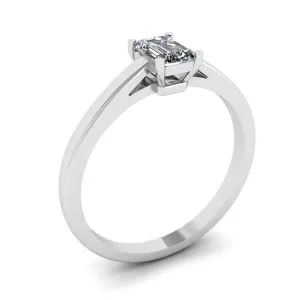 Classic Emerald Cut Diamond Solitaire Ring - Photo 3