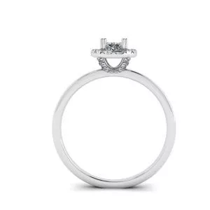 Oval Diamond Halo Engagement Ring - Photo 1