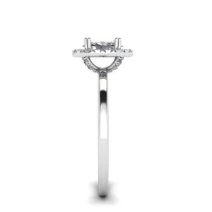 Oval Diamond Halo Engagement Ring - Photo 2