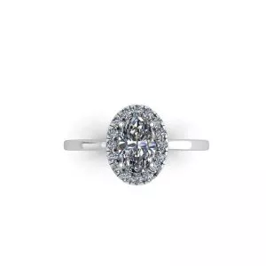 Oval Diamond Halo Engagement Ring