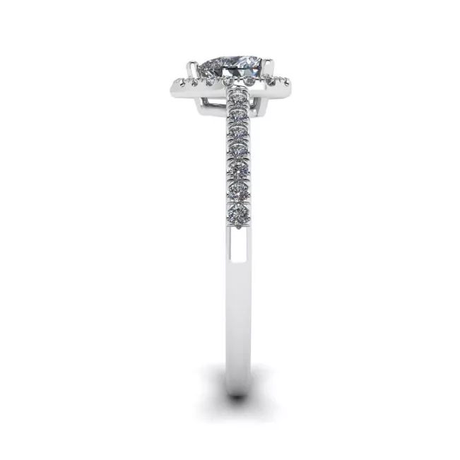 Heart Diamond Halo Halo Engagement Ring - Photo 2