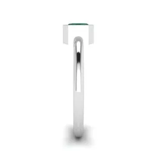 Stylish Square Emerald Ring in 18K White Gold - Photo 2