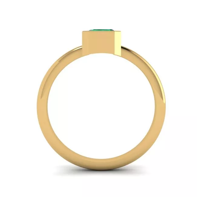 Stylish Square Emerald Ring in 18K  Yellow Gold - Photo 1