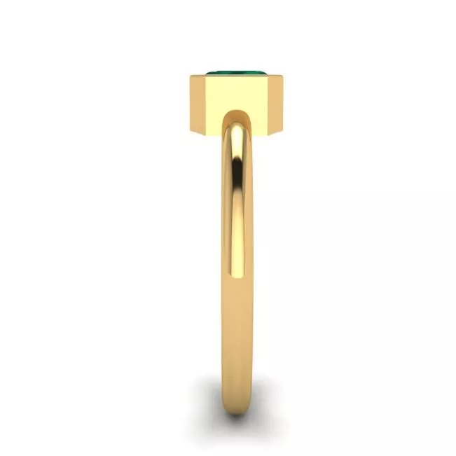 Stylish Square Emerald Ring in 18K  Yellow Gold - Photo 2