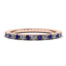 Riviera Pave Sapphire and Diamond Eternity Ring Rose Gold