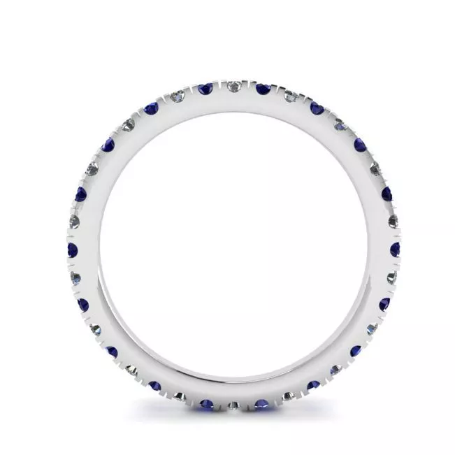 Riviera Pave Sapphire and Diamond Eternity Ring - Photo 1