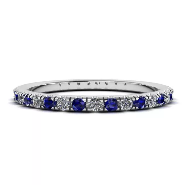 Riviera Pave Sapphire and Diamond Eternity Ring