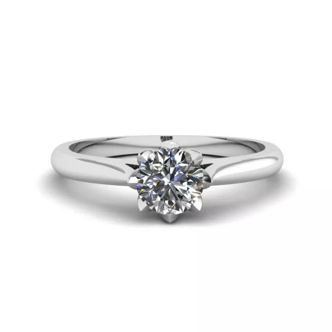Lotus Diamond Engagement Ring