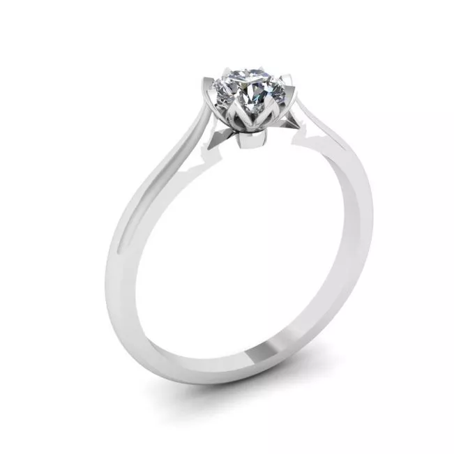 Lotus Diamond Engagement Ring - Photo 3
