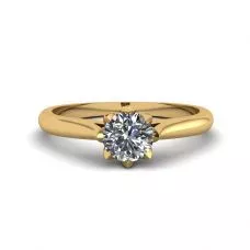 Lotus Diamond Engagement Ring Yellow Gold